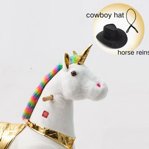 Jouet <span class=keywords><strong>licorne</strong></span> à chevaucher extra large 2 places avec roues, poney mécanique sans batterie, <span class=keywords><strong>licorne</strong></span> trotteuse pour enfants - Product Image 5