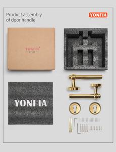 Kunci Pintu Kayu Rumah Tangga Berkualitas Tinggi Yonfia 8044 Gagang Ganda dengan Set Kunci - Product Image 5