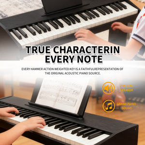 Piano Digital Creativo para Niños, Personalizado de Fábrica, Mini <span class=keywords><strong>Teclado</strong></span> de <span class=keywords><strong>49</strong></span> <span class=keywords><strong>Teclas</strong></span> con Acción de Martillo, Caja de Madera Sólida, Pantalla Digital, Multifunción - Product Image 4