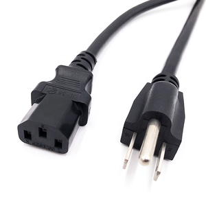 Prise d'alimentation d'ordinateur de type américain 110v <span class=keywords><strong>Nema</strong></span> 5-15 Usa 3 Pin Male Electrical Plug to Female Iec C13 - Product Image 1