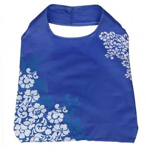 Reusable Foldable Light Weight Custom Logo Durable Eco Friendly <b>Folding</b> Supermarket Polyester Grocery Bags for Shopping - Product Image 3