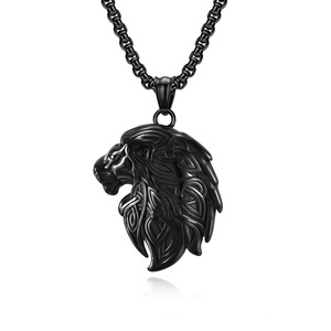 Colgante Vintage Nórdico Vikingo con Cabeza de León y Nudo Triangular Eterno, Collar Artístico Versátil con Tótem Cultural - Product Image 5