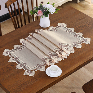 Fonte di fabbrica <span class=keywords><strong>rettangolare</strong></span> telo da <span class=keywords><strong>tavolo</strong></span> squisito solubile in acqua pizzo in poliestere tessuto <span class=keywords><strong>Runner</strong></span> semplice - Product Image 3