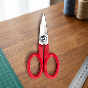 UPTI Taiwan Made High Quality 5 1/2" Alloy Smooth <b>Edge</b> Carbon Steel Blade Kevlar <b>Cutter</b> Shear Nylon+TPR Handle Industrial Use - Product Image 2