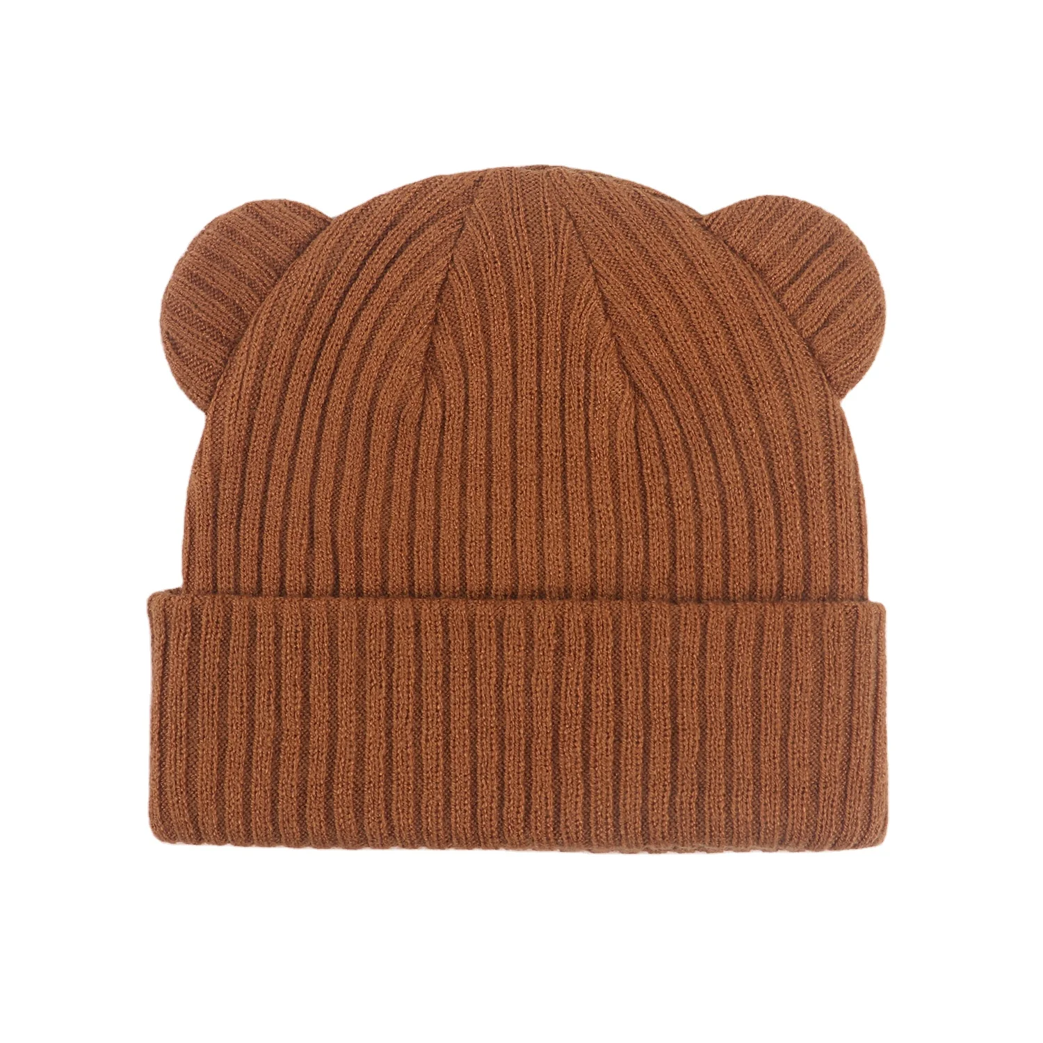 Brown Bear Warm Ear protection Baby Hat High Elastic Acrylic Knitted Hat