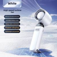 Ventilateur portable mini USB rechargeable, nouveau, pliable, avec affichage numérique, turbine puissante, trois vitesses de vent, pour voiture et usage domestique
