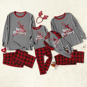 Pyjamas de Noël famille correspondant pyjamas de Noël tenues ensemble grand cerf de Noël imprimé doux pyjamas pyjamas de Noël - Product Image 5