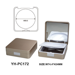 Eye Shadow Outer Square Inner Round Packaging Empty Cosmetic Compact <b>Powder</b> Container - Product Image 3