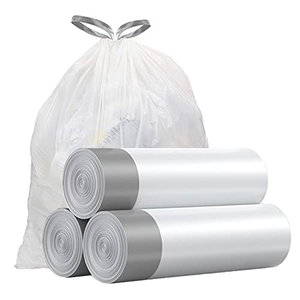 Sac poubelle rose personnalisé jetable avec cordon de serrage, épais, pour cuisine domestique, en rouleau de plastique - Product Image 1