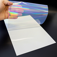 Papier autocollant transparent holographique arc-en-ciel en vinyle PET A3 A4 imperméable, acrylique PE auto-adhésif pour imprimante jet d'encre et masquage