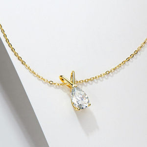 Collier de fiançailles en moissanite unique, pas cher, personnalisé, véritable, abordable, meilleur choix, promesse, pour femme, cadeau - Product Image 5