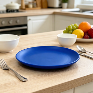 Assiettes et plats ronds en mélamine <span class=keywords><strong>bleu</strong></span> royal de 8 pouces, finition mate - Product Image 4