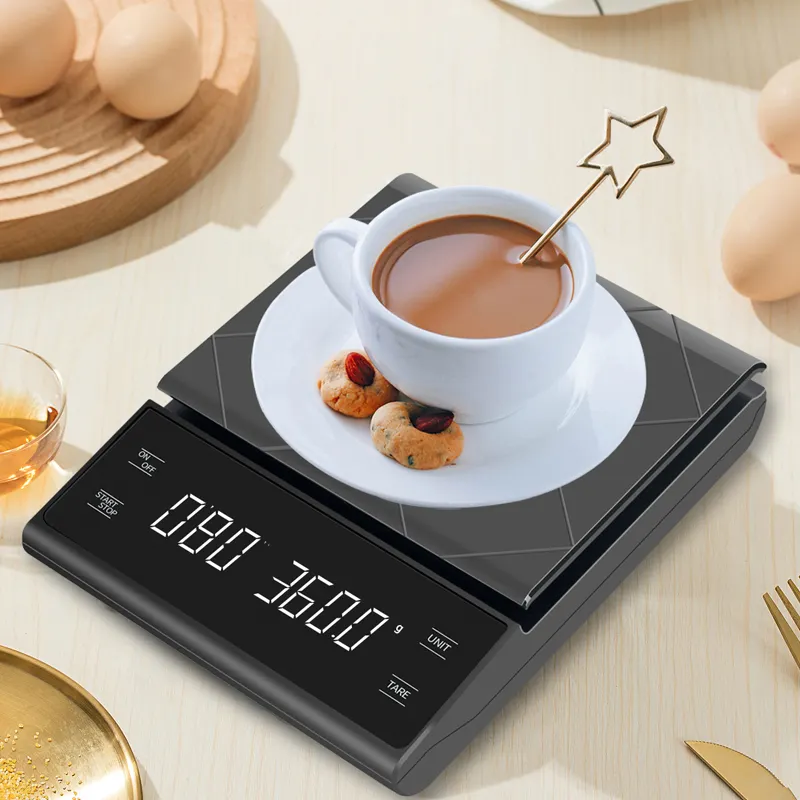 EK6012 3Kg Huishoudelijke Schaal Elektronica Timer Weegschaal Digitale Koffie Keuken Schaal