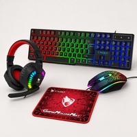 Ensemble de jeu PC TF810, clavier rétroéclairé, souris ergonomique à 3 boutons, souris RGB antidérapante, souris de précision, casque de jeu RGB