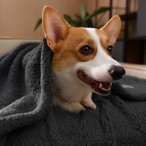 Couverture pour animaux de compagnie <span class=keywords><strong>Shu</strong></span> Mian <span class=keywords><strong>Rong</strong></span> Sherpa, double face, motif uni, quatre saisons, universelle pour chiens et chats - Product Image 4