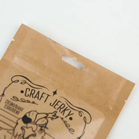Sacs en papier imprimés personnalisés emballage de biscuits sac en papier kraft brun pochette zip-lock debout sacs à fermeture éclair avec fenêtre