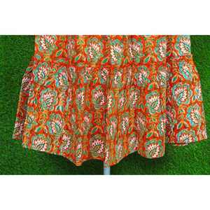 ชุดเดรสกระโปรงยาวพิมพ์ลายบล็อกอินเดียสำหรับผู้หญิง จับจีบเต็มตัว/ยาวถึงข้อเท้า ไซส์พลัส ไซส์สั่งทำได้ ราคาขายส่ง - Product Image 2