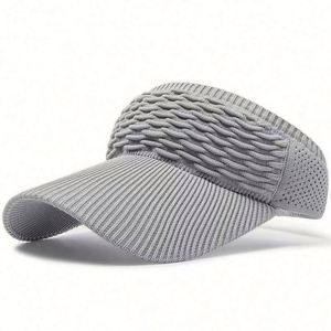 Hotsale Summer Elastic Knitted Sun Visor Women's Large Brim Striped Casual Breathable Comfort Sport Hat Outdoor Sun Protection - Product Image 2