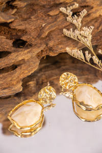 ต่างหูห่วงโลหะสไตล์ยุโรปอเมริกันหรูหรา แฟชั่นฝรั่งเศส โบฮีเมียน ทรงสี่เหลี่ยมจีบ สำหรับงานปาร์ตี้ - Product Image 3