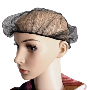 100 buah penutup kepala sekali pakai penggunaan makanan SPA pembersih topi rambut jaring rambut nilon populer jaring rambut hitam jaring rambut - Product Image 3