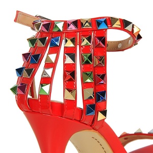2022 colorati con rivetti sandali per le donne Sexy 11CM tacchi Bling catarifrangenti Chaussure Talon scarpe alla moda per l'estate - Product Image 6