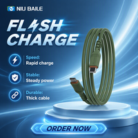 Kabel Pengisian Cepat NIU BAILE 3A USB 3.0 Tipe-C untuk iPhone, Ponsel Android, Komputer - Bahan Silikon Grosir Ponsel
