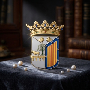 Escudo Familiar 3D Personalizado, Emblema Metálico, Insignia Heráldica de Aleación de Zinc, Diseño Gratuito - Product Image 1