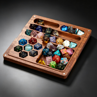 Boîte à dés magnétique en bois multi-compartiments personnalisée pour jeux de société