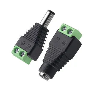 Adaptador de corriente de tira LED macho hembra de montaje en Panel 5,5*2,1mm conector de enchufe de toma de corriente CC para cámara CCTV