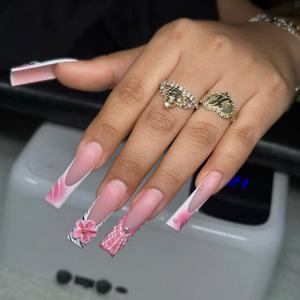 เล็บปลอมฝรั่งเศสสุดหรูแบบกดติด  ยาวเต็มเล็บ  ทำมือ  แบรนด์ส่วนตัว - Product Image 2