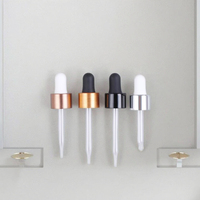 Flacon compte-gouttes en verre et aluminium de couleur personnalisée, 18 mm/20 mm/24 mm, finition or/argent, bouchon à vis en plastique-aluminium