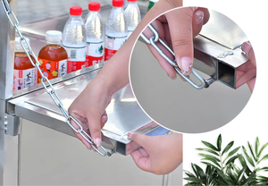 รถเข็นอเนกประสงค์พับได้อเนกประสงค์สำหรับใส่ในตลาดอาหารเช้าเครื่องดื่มไอศกรีมเย็นๆเครื่องดื่มรวดเร็วสามารถเคลื่อนย้ายได้ - Product Image 5