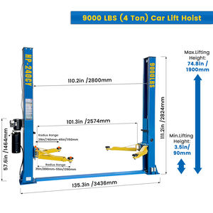9.000 LBS Two Post <span class=keywords><strong>Lift</strong></span> <span class=keywords><strong>Car</strong></span> Auto Truck Hoist 220 V Heavy Duty Super Quality - Product Image 2
