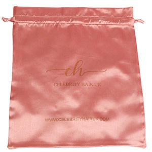 Sac promotionnel pour extensions capillaires, personnalisé avec logo imprimé, en satin mat, pochette cadeau cosmétique pour perruques et mèches, sac de rangement anti-poussière en soie satinée - Product Image 3