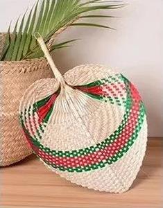 Bamboo Sea Grass Flower Style Handmade Baby Navel Natural Fiber Hand Fan Home Decoration Business <b>Gift</b> - Product Image 3