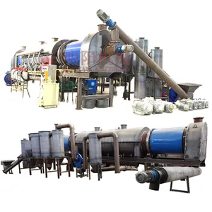 Kömür yapma makinesi gübre Biochar büyük kapasiteli sürekli kömürleşme fırını
