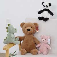 Vente en gros de jouets en peluche animaux rayés en coton biologique de 8 pouces Super doux vente transfrontalière chaude dinosaure grenouille Panda ODM couette