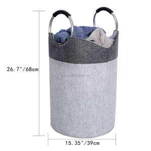 Cesto de Ropa Plegable Grande, Impermeable, Ecológico y Duradero, de Fieltro, con Asa de Hierro, para Guardar Ropa en el Armario o el Baño - Product Image 2