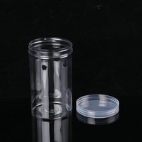 Bocaux en plastique PET vides, contenants en plastique transparent pour biscuits, avec couvercles en plastique pour l'emballage alimentaire