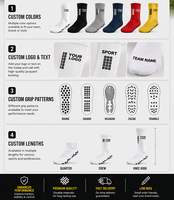 Chaussettes de football personnalisées antidérapantes, douces et confortables pour l'entraînement