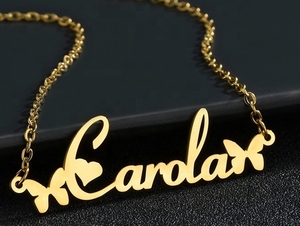 <span class=keywords><strong>Collier</strong></span> <span class=keywords><strong>Pendentif</strong></span> <span class=keywords><strong>Femme</strong></span> en Acier Inoxydable, <span class=keywords><strong>Personnalisé</strong></span>, Lettre ou Nom sur Mesure, Fabrication Usine - Product Image 2