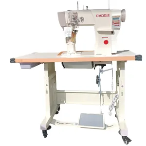 Máquina de coser industrial de cuero con aguja única/doble, máquina de coser con patrón de ordenador
