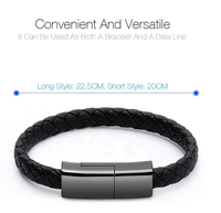 Al Aire Libre portátil de cuero PD Mini Micro USB pulsera cargador de datos Cable de carga Cable de sincronización para Android Tipo-C Cable de teléfono
