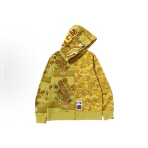 Sudadera con capucha y cremallera de camuflaje de algodón, holgada, de marca de moda urbana, colaboración Van Gogh, <span class=keywords><strong>comercio</strong></span> transfronterizo - Product Image 1