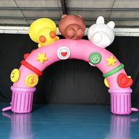 Arche gonflable géante personnalisée, figurines d'animaux mignons, tissu Oxford résistant au soleil, imperméable, durable, installation facile, fête pour enfants