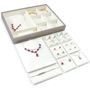 Exhibidores de Joyería de Alta Gama, Bandeja para Anillos, Aretes, Collares y Pulseras, Placa de Jade Plateada, Caja de Empaque, Exhibición de Fábrica - Product Image 2