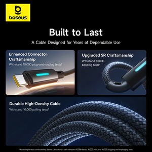 <span class=keywords><strong>Baseus</strong></span> Cable USB tipo C de <span class=keywords><strong>100W</strong></span> para Huawei P50 P40 Pro Honor 1M carga rápida 5A carga rápida USB C <span class=keywords><strong>cargador</strong></span> Cable de datos - Product Image 6