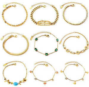 Directement du fabricant, bracelets en zircone imperméables pour femmes et hommes, chaîne cubaine en acier inoxydable plaqué or <span class=keywords><strong>18</strong></span> carats - Product Image 3