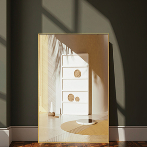 Peintures décoratives encadrées Art déco moderne de style uni avec horloge Format d'impression mobile et suspendu - Product Image 3