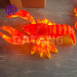 Customized Ip65 Lobster Sculpture Art Statue Resin Garden Seafood Restaurant Led Decor Lighting New Year's Day Shop Signs - Product Image 2